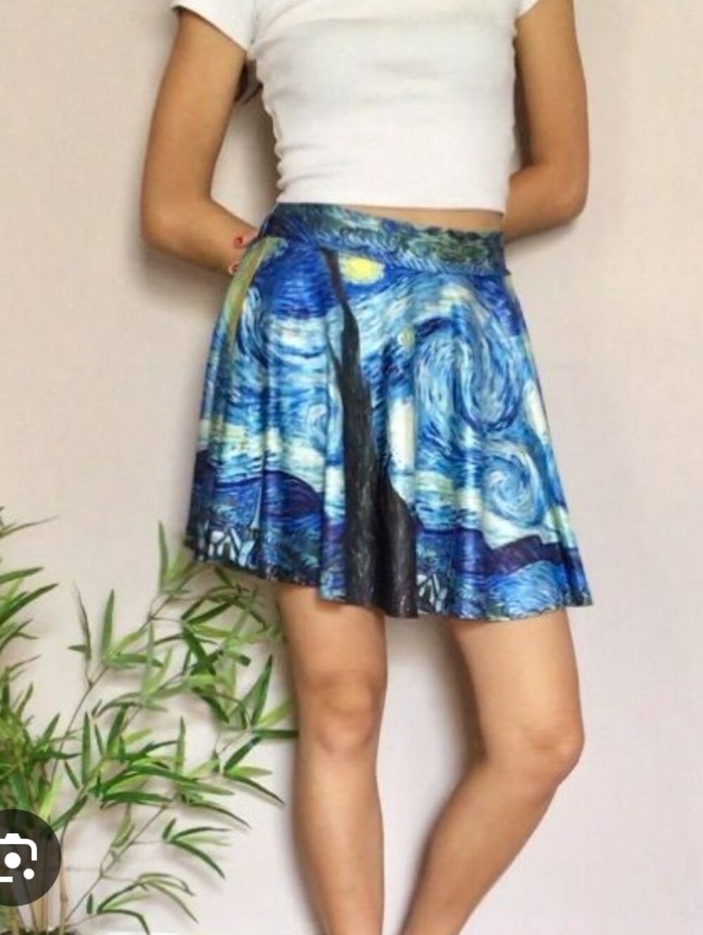 2/$30 Blue Starry Night Print Skater Skirt